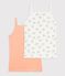 Lot de 2 chemises &agrave; bretelles en coton multicouleur