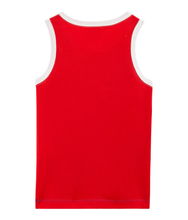 Debardeur enfant garcon bleu/rouge