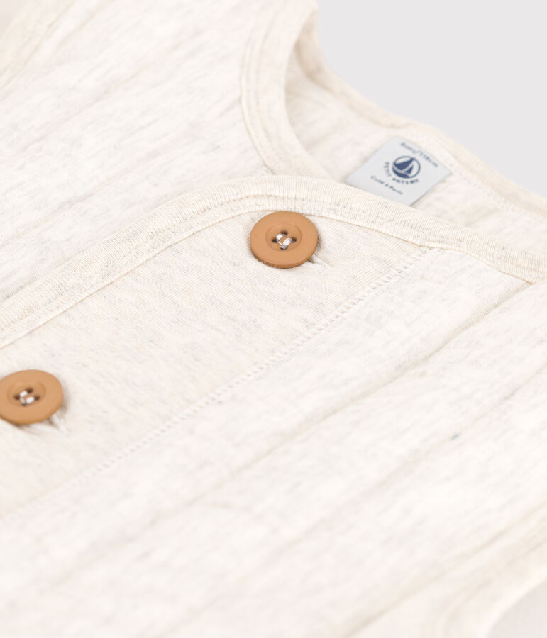 Veste sans manche en tubique enfant fille / gar&ccedil;on beige MONTELIMAR CHINE