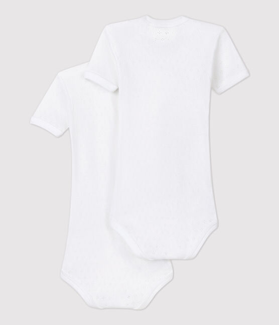 Lot de 2 bodies bébé ajourés en coton biologique variante 1