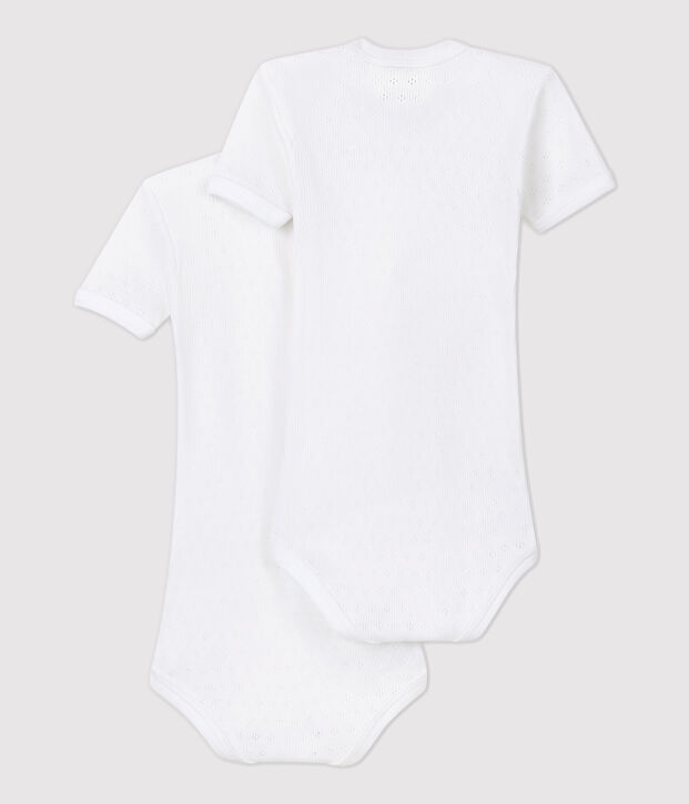 Lot de 2 bodies b&eacute;b&eacute; ajour&eacute;s en coton biologique multicouleur