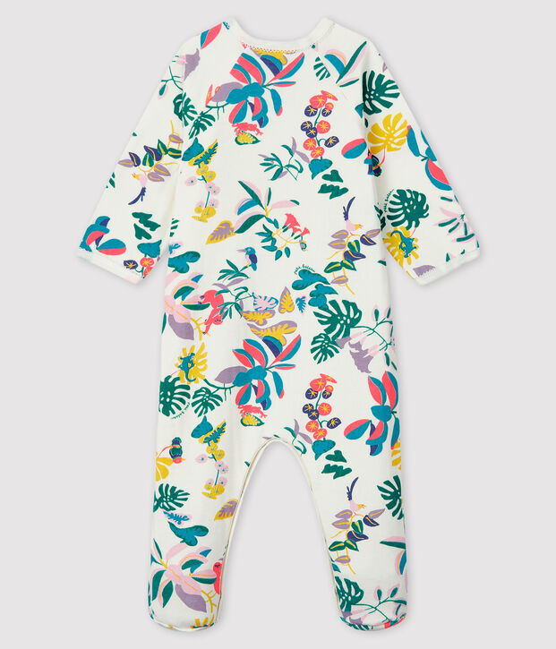 Dors-bien zipp&eacute; b&eacute;b&eacute; fille en tubique blanc/multicouleur