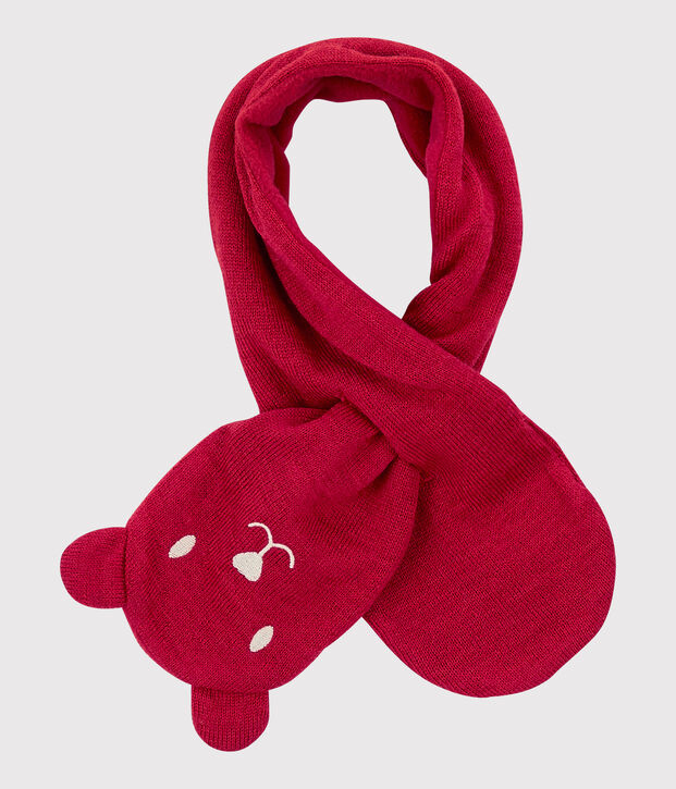Echarpe b&eacute;b&eacute; doubl&eacute;e micropolaire rouge
