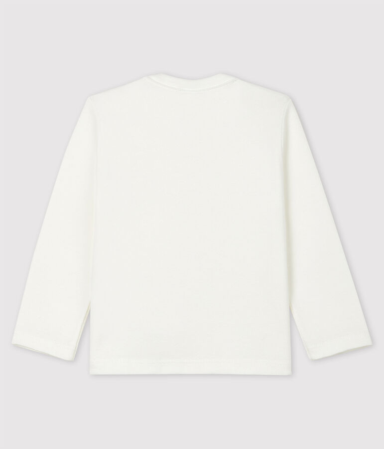 Tee-shirt manches longues en coton b&eacute;b&eacute; gar&ccedil;on blanc