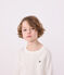 Tee-shirt manches longues en côte enfant fille / garçon blanc MARSHMALLOW