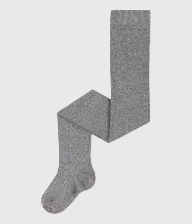 Collant uni en jersey enfant fille gris
