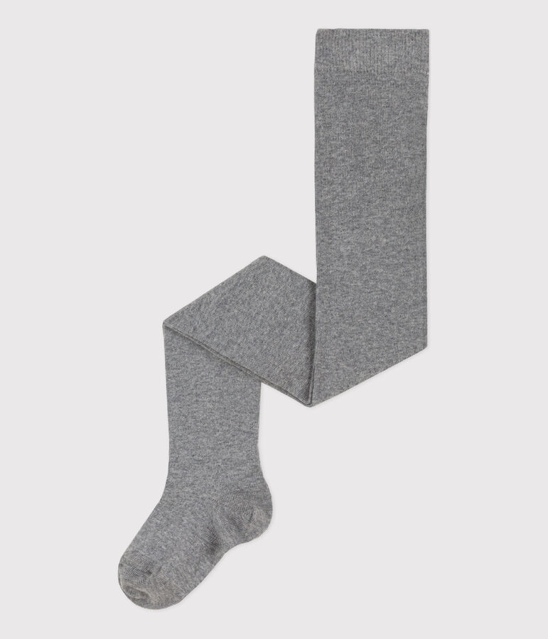 Collant uni en jersey enfant fille gris