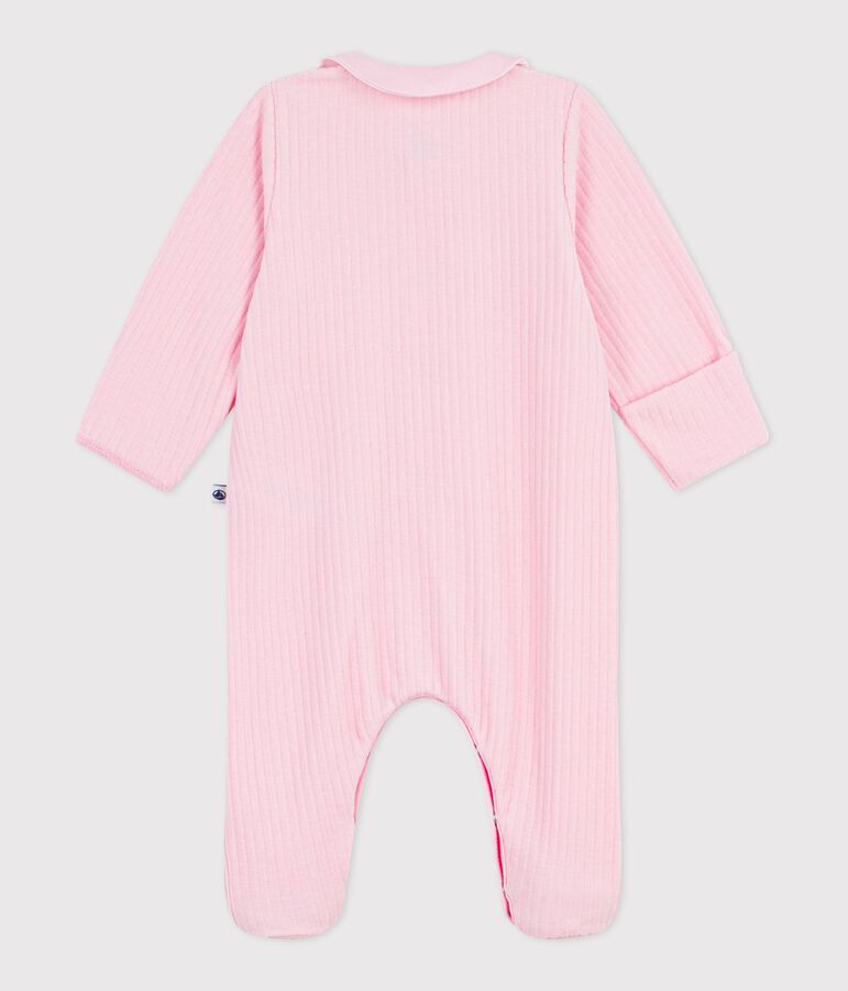 Pyjama b&eacute;b&eacute; en velours &agrave; col uni rose MARQUISE