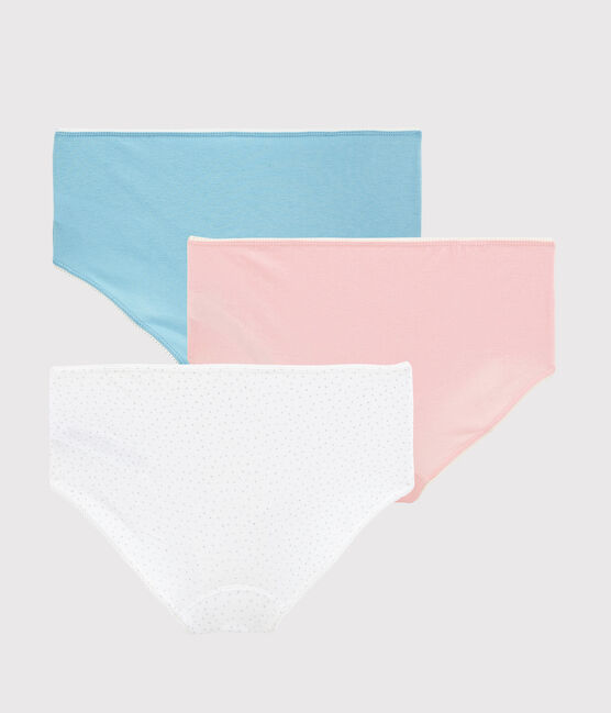 Lot de 3 shorties pois argent fille en coton biologique  et elasthanne variante 1