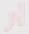 Collants enfant en laine et coton unis rose clair