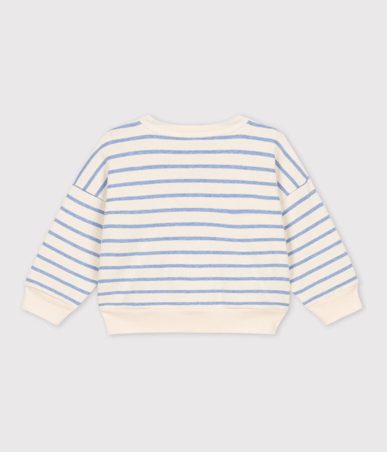 Sweatshirt b&eacute;b&eacute; &agrave; rayure marini&egrave;re en coton blanc AVALANCHE/ SKY CHINE