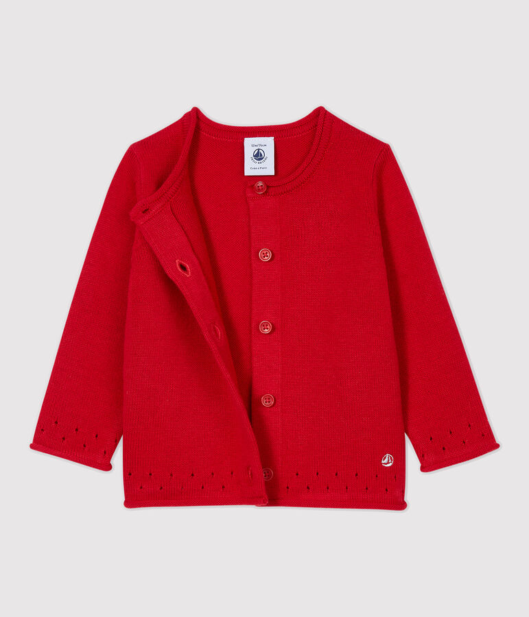 Cardigan en tricot b&eacute;b&eacute; rouge TERKUIT