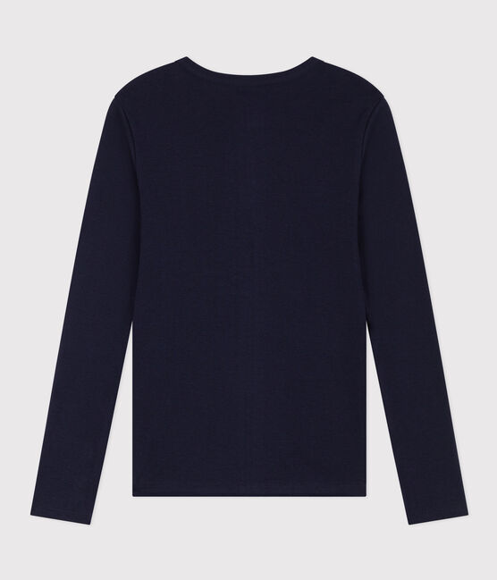 Tee-shirt l'Iconique manches longues en côte unie femme bleu SMOKING