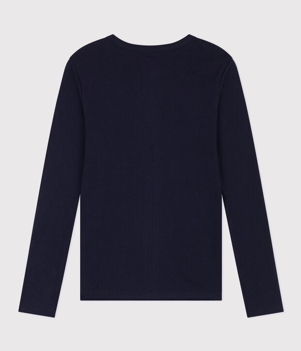 T-shirt L'iconique manches longues femme en coton bleu marine