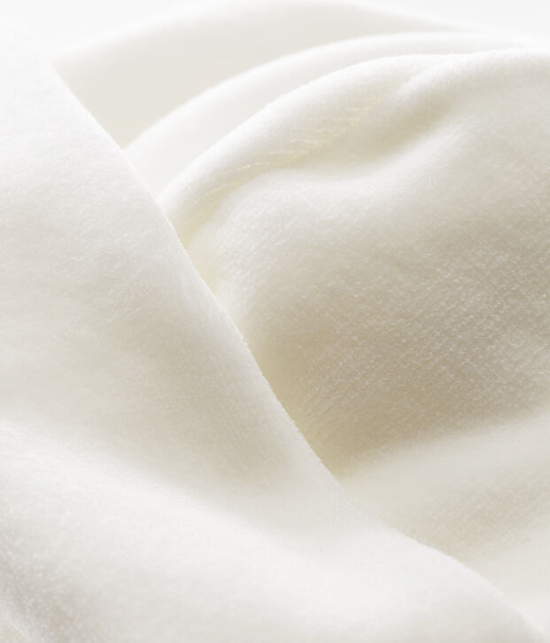Bonnet naissance velours b&eacute;b&eacute; mixte blanc