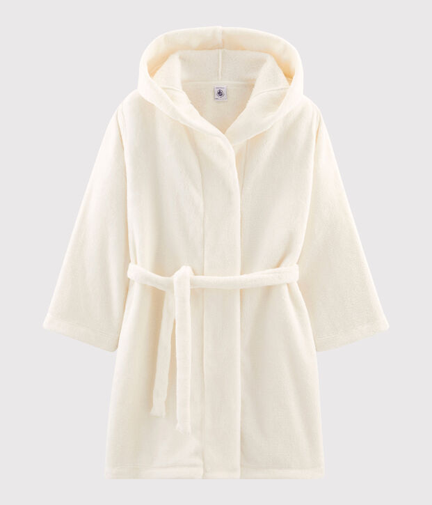 Robe de chambre petit gar&ccedil;on en polaire blanc