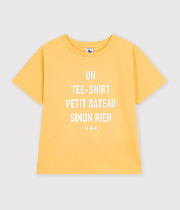Tee-shirt enfant manches courtes imprim&eacute; jaune