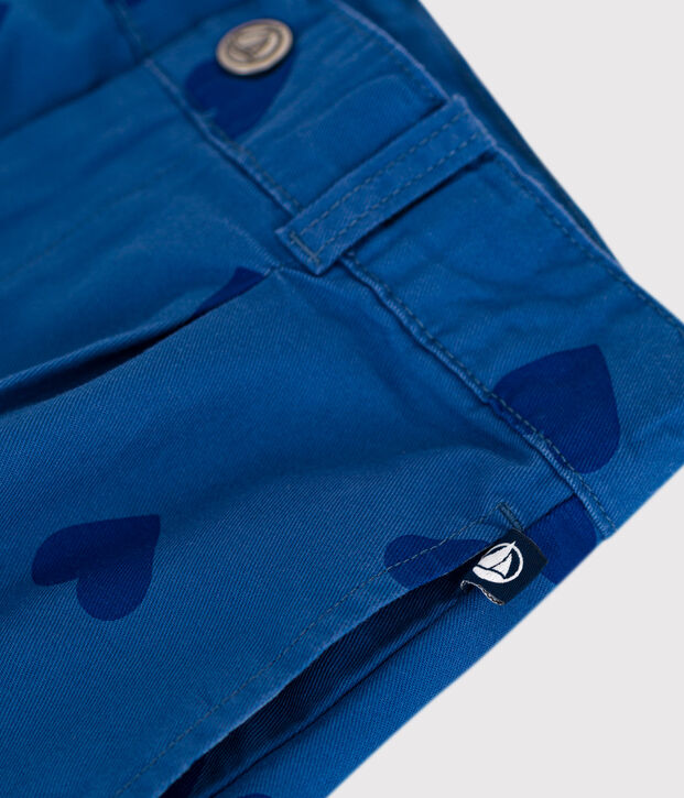Short enfant en coton c&oelig;urs bleu/bleu