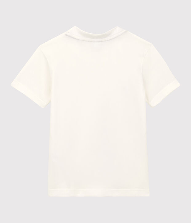 Tee-shirt manches courtes en jersey enfant gar&ccedil;on blanc