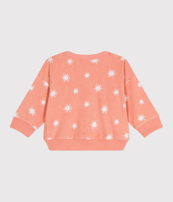 Sweat bébé en coton éponge, imprimé soleils orange ABRICOT/ MARSHMALLOW
