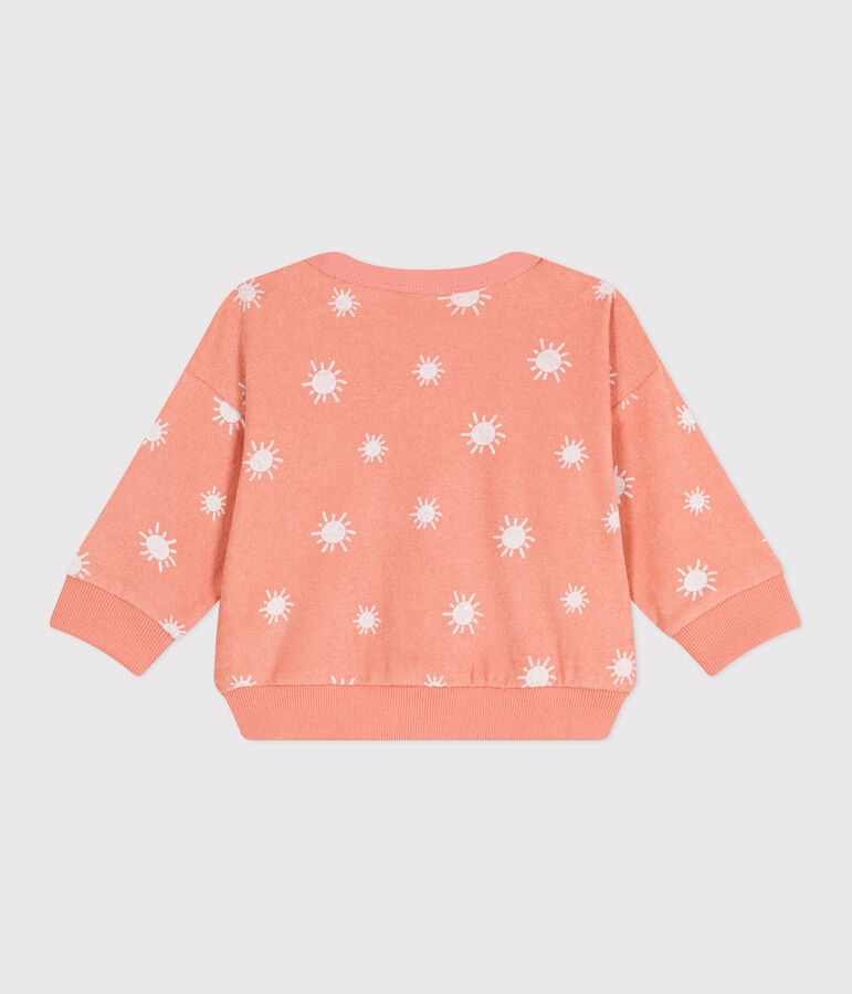 Sweat b&eacute;b&eacute; en coton &eacute;ponge, imprim&eacute; soleils orange/blanc