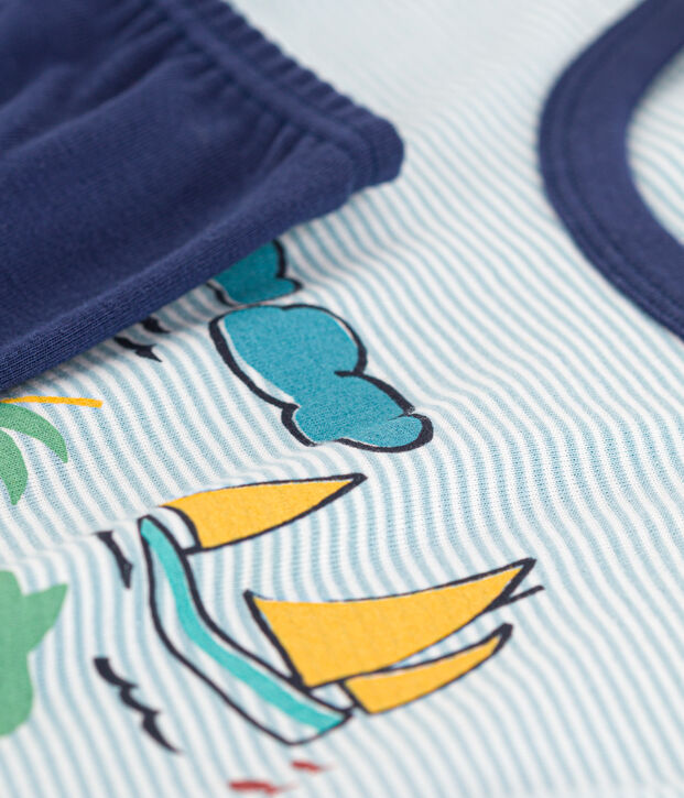 Pyjacourt explorateur en coton petit gar&ccedil;on bleu/multicouleur