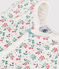 Combinaison courte bébé en coton fleuri blanc MARSHMALLOW/blanc MULTICO