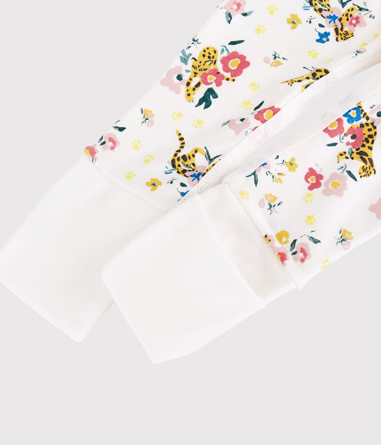 Dors-bien b&eacute;b&eacute; &agrave; pieds amovibles phosphorescent en coton blanc/multicouleur