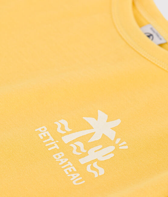 Teeshirt enfant en coton manches courtes imprimé jaune ORGE