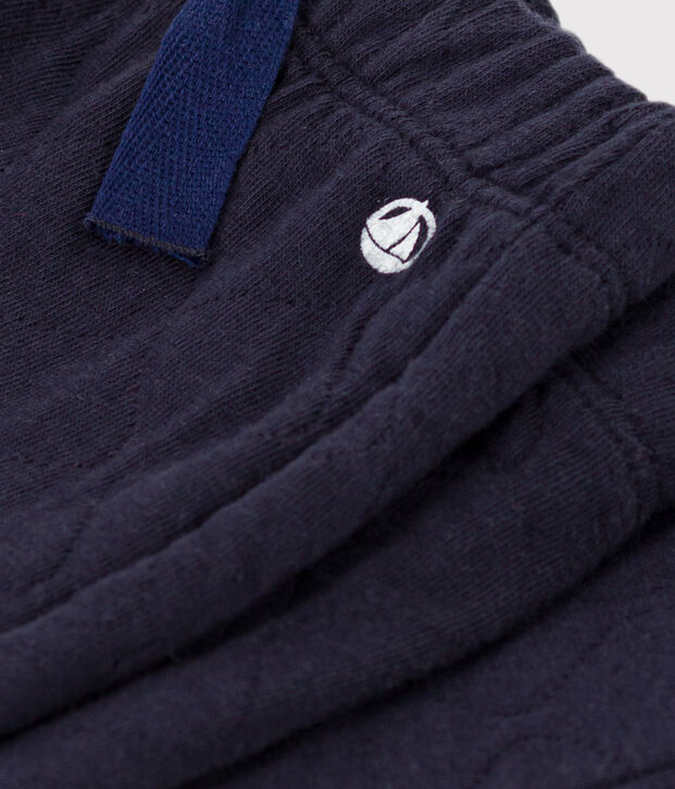 Pantalon b&eacute;b&eacute; en tubique matelass&eacute; bleu marine