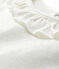 Blouse ajourée manches courtes en coton bébé fille blanc MARSHMALLOW