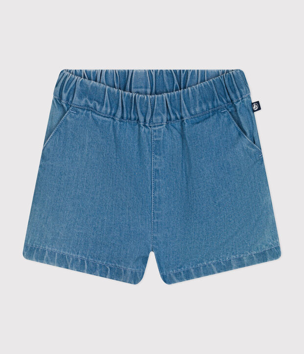 Short b&eacute;b&eacute; en denim l&eacute;ger bleu