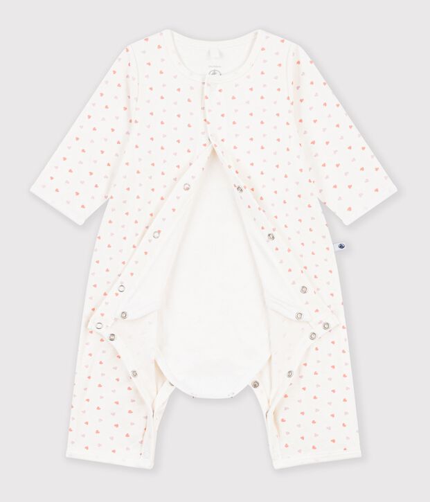 Bodyjama b&eacute;b&eacute; sans pieds en coton imprim&eacute; &agrave; fleurs blanc/multicouleur