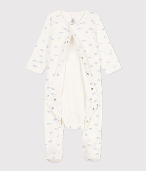Bodyjama nuages en tubique blanc MARSHMALLOW/blanc MULTICO