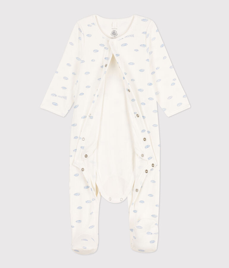 Bodyjama nuages en tubique blanc MARSHMALLOW/blanc MULTICO