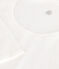 Tee-shirt femme en coton col danseuse manches longues   blanc MARSHMALLOW