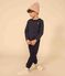 Tee-shirt manches longues en coton enfant garçon bleu SMOKING/blanc MARSHMALLOW