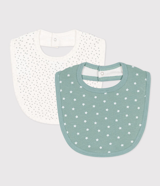 Lot de 2 bavoirs imprim&eacute;s b&eacute;b&eacute; en coton multicouleur