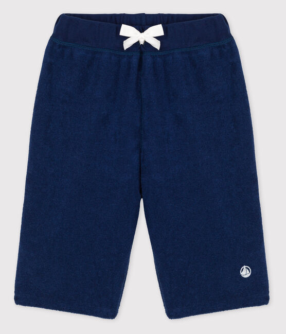 Bermuda en bouclette éponge enfant garçon bleu MEDIEVAL