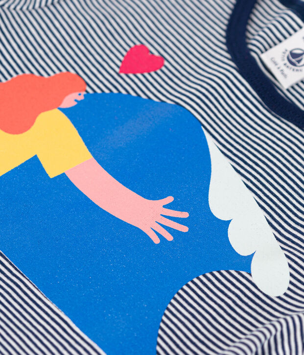 Robe enfant fille Petit Bateau x Water Family bleu/blanc