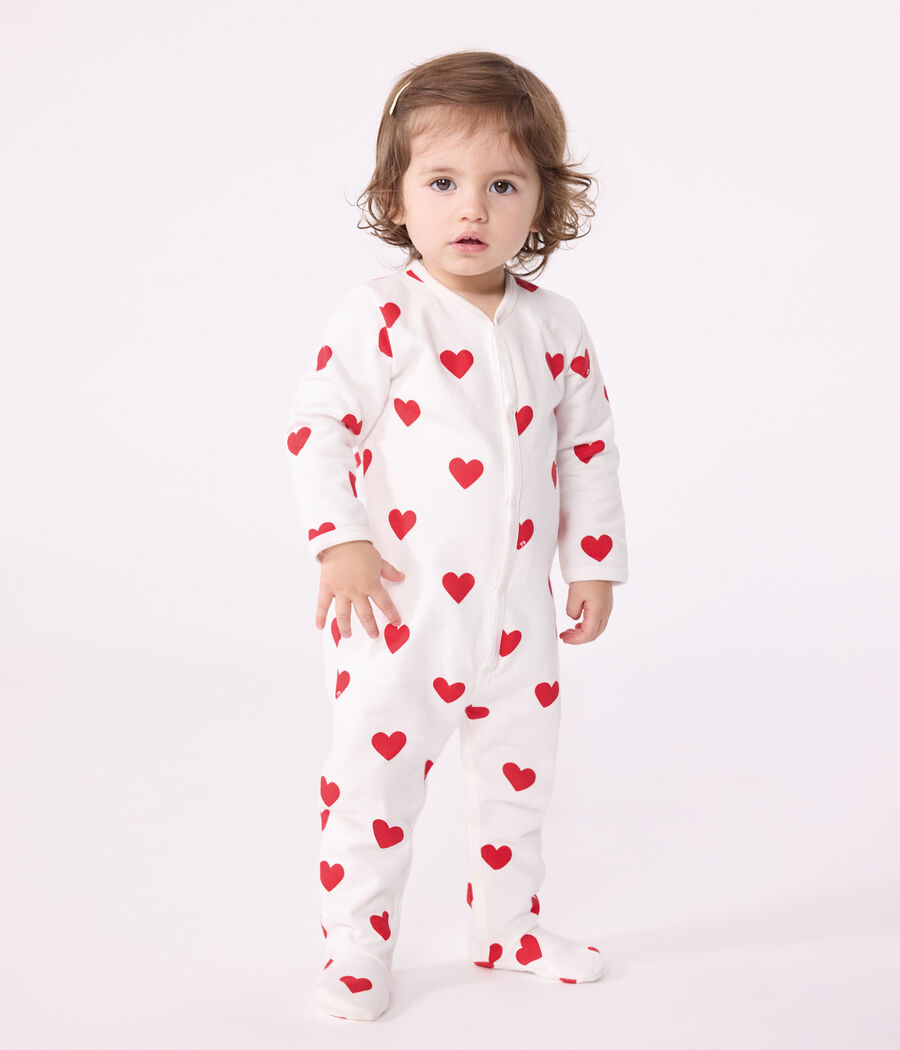 Pyjama à cœurs rouges en molleton bébé (CŒUR_ROUGE) - Couverture