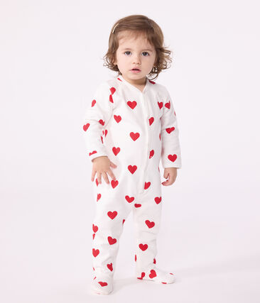 Pyjama à cœurs rouges en coton bébé
