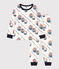 Pyjama télécabine en molleton enfant blanc MARSHMALLOW/blanc MULTICO
