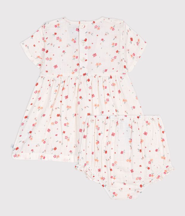 Robe sans manches b&eacute;b&eacute; en coton imprim&eacute; blanc/multicouleur