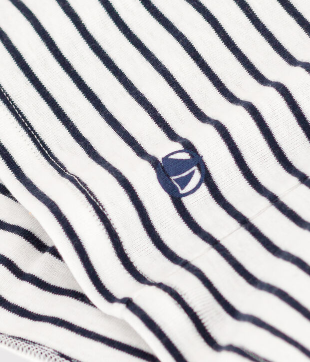 D&eacute;bardeur l'Iconique en coton ray&eacute; femme blanc/bleu