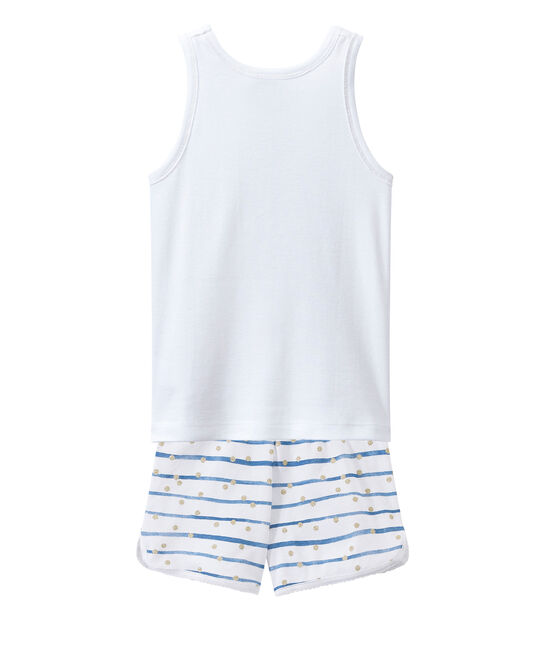 Pyjacourt petite fille blanc ECUME/bleu BLEU/ OR