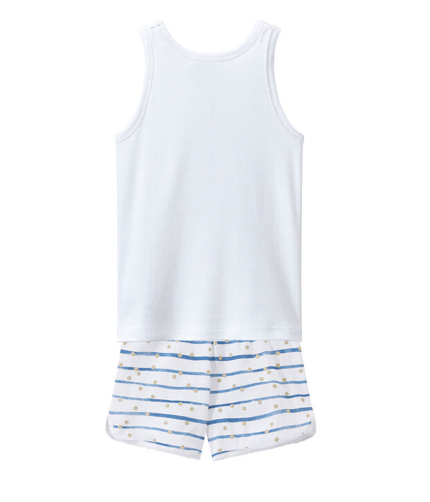 Pyjacourt petite fille blanc/bleu/jaune