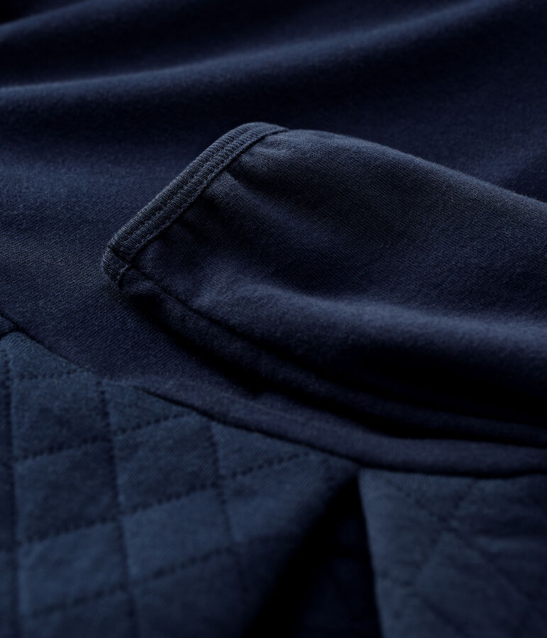 Robe manches longues coton et tubique enfant fille bleu SMOKING