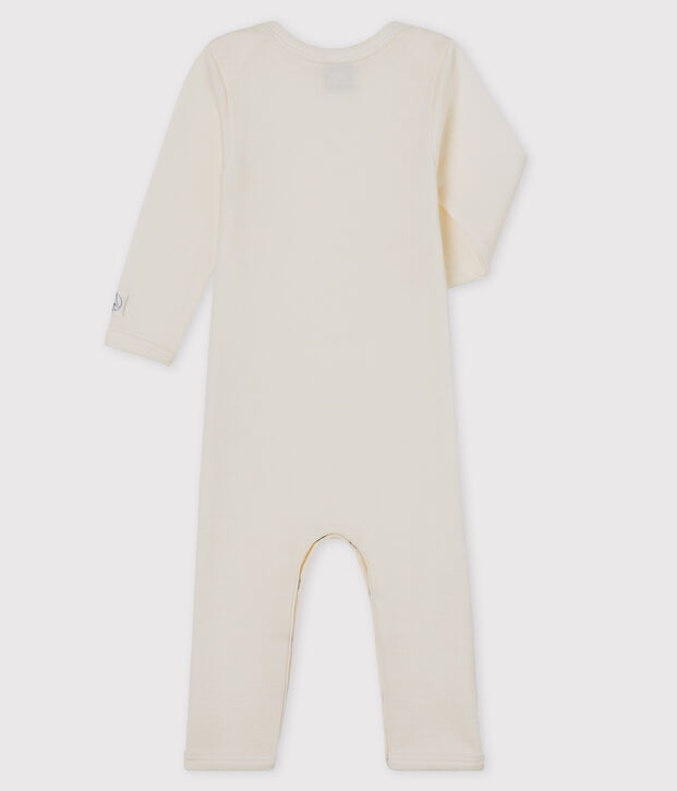 Body manches longues b&eacute;b&eacute; en laine et coton blanc