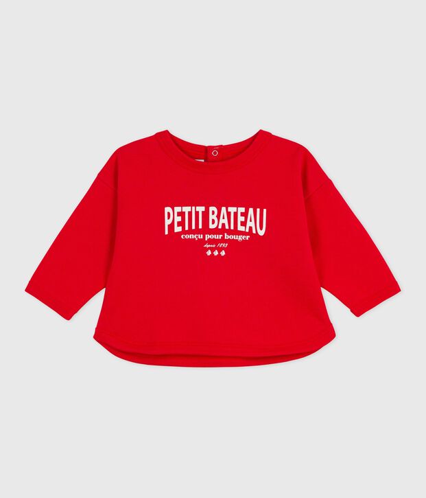 Sweatshirt b&eacute;b&eacute; en coton &agrave; motif rouge